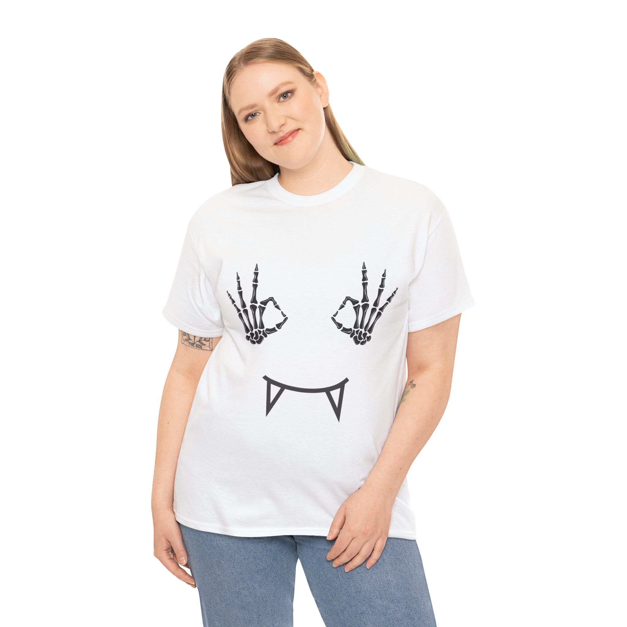 Discover Halloween Skeleton Hands Happy Face T-Shirt