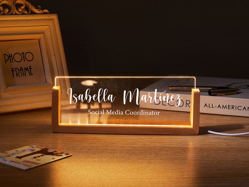 Personalized acrylic desk nameplate, graduation gift, office desk decor for men women, new job gift, name sign,gift for boss, corporate gift image 5
