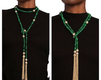 Collar con borlas Alexis Bittar Malaquita Sautoir Larit