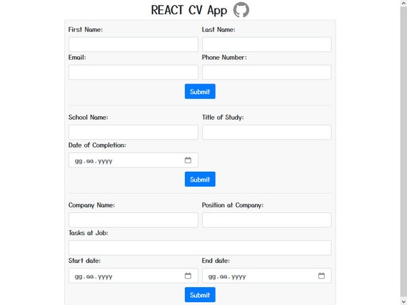REACT CV App