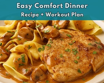 Pork Chops with Marsala Sauce | Easy Comfort Dinner | Cook + Move Recipe PDF | Simple Meal + Gentle Workout
