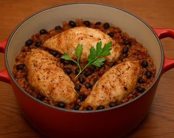 Chicken Black Bean Rice Recipe with Kitchen Exercises (Instant Download)