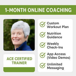 Treningi fitness online dla seniorów | Miesięczny plan indywidualny | Treningi z masą własnego ciała | Wsparcie żywieniowe