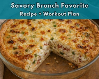 Crab & Sun-Dried Tomato Quiche Recipe | Savory Brunch Favorite | Cook + Move Recipe PDF | High-Protein Meal