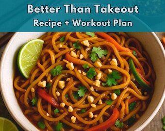 Chili Lime Veggie Noodles Recipe | Better Than Takeout Veggie Dinner | Cook + Move Workout Recipe | PDF Download | FITCUI