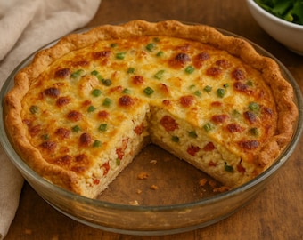 Crab and Sundried Tomato Quiche Digital Recipe Download with Fitness Pairing | FITCUI Healthy Eating