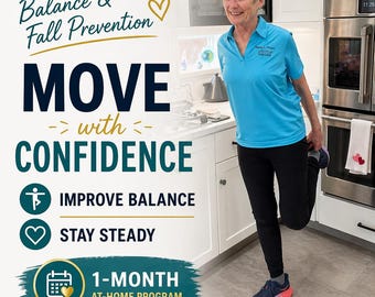 Fall Prevention Fitness Plan for Seniors | Balance & Mobility Training | 1-Month At-Home Program