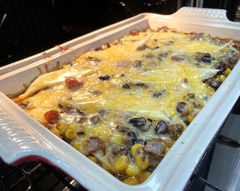 Taco Casserole • Printed & Mailed Recipe Card | Cozy Comfort Food + Simple Fitness Routine