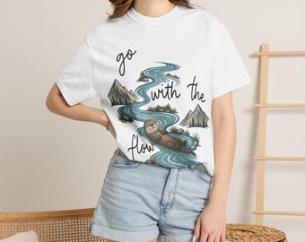 Go With the Flow River Otter T-Shirt | Nature Adventure Tee