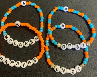F1 mclaren beaded bracelet stacks