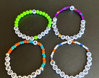 F1 lando norris helmet inspired beaded bracelets mclaren formula 1