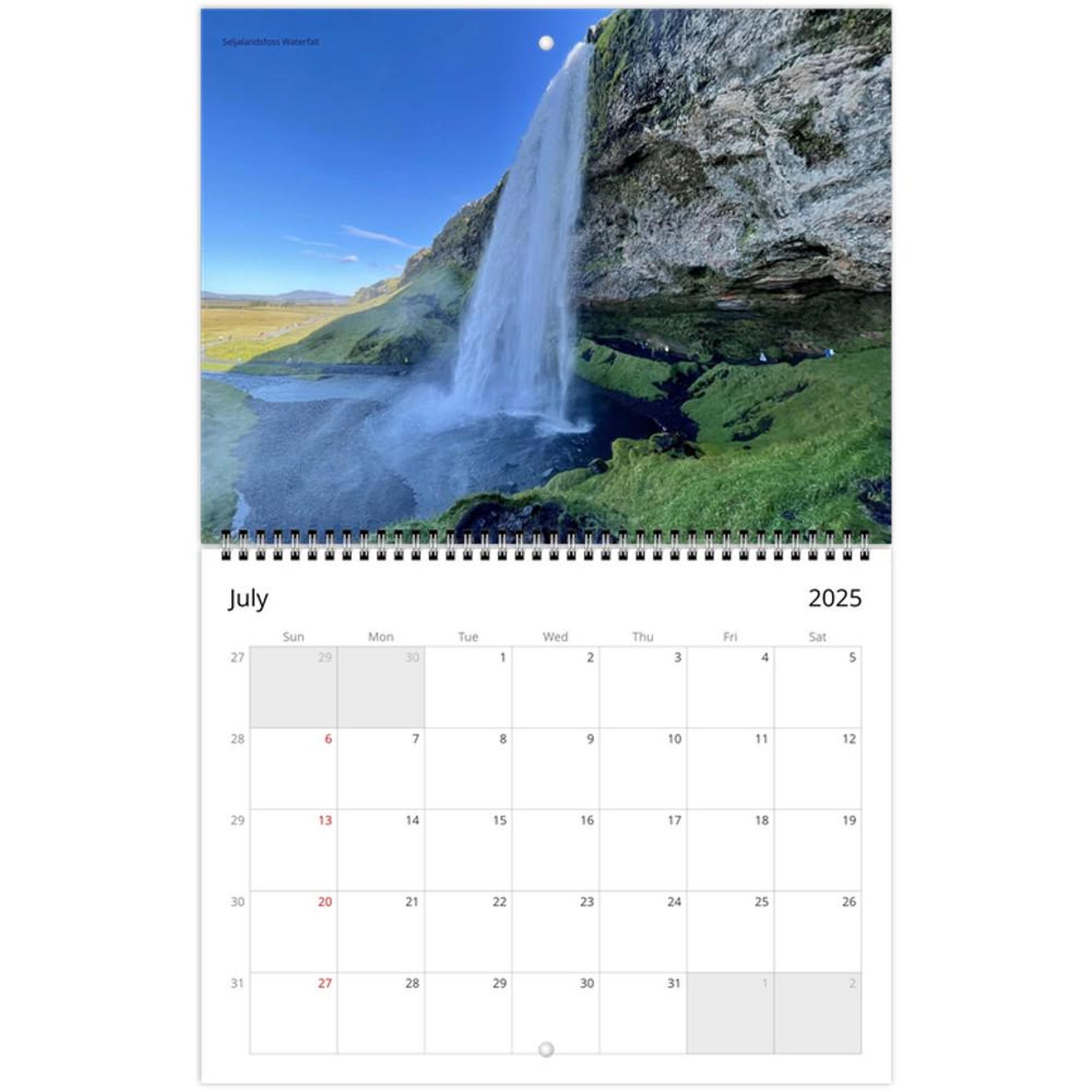 Iceland Wall Calendar 2025 Etsy