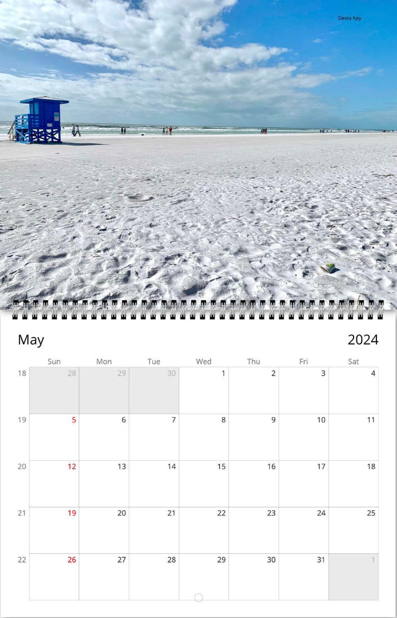 Beaches in Florida Wall Calendar 2024 Etsy