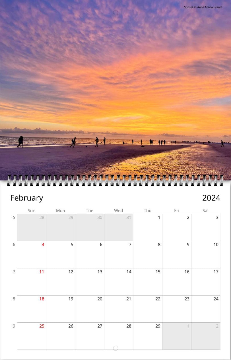 Beaches in Florida Wall Calendar 2024 Etsy