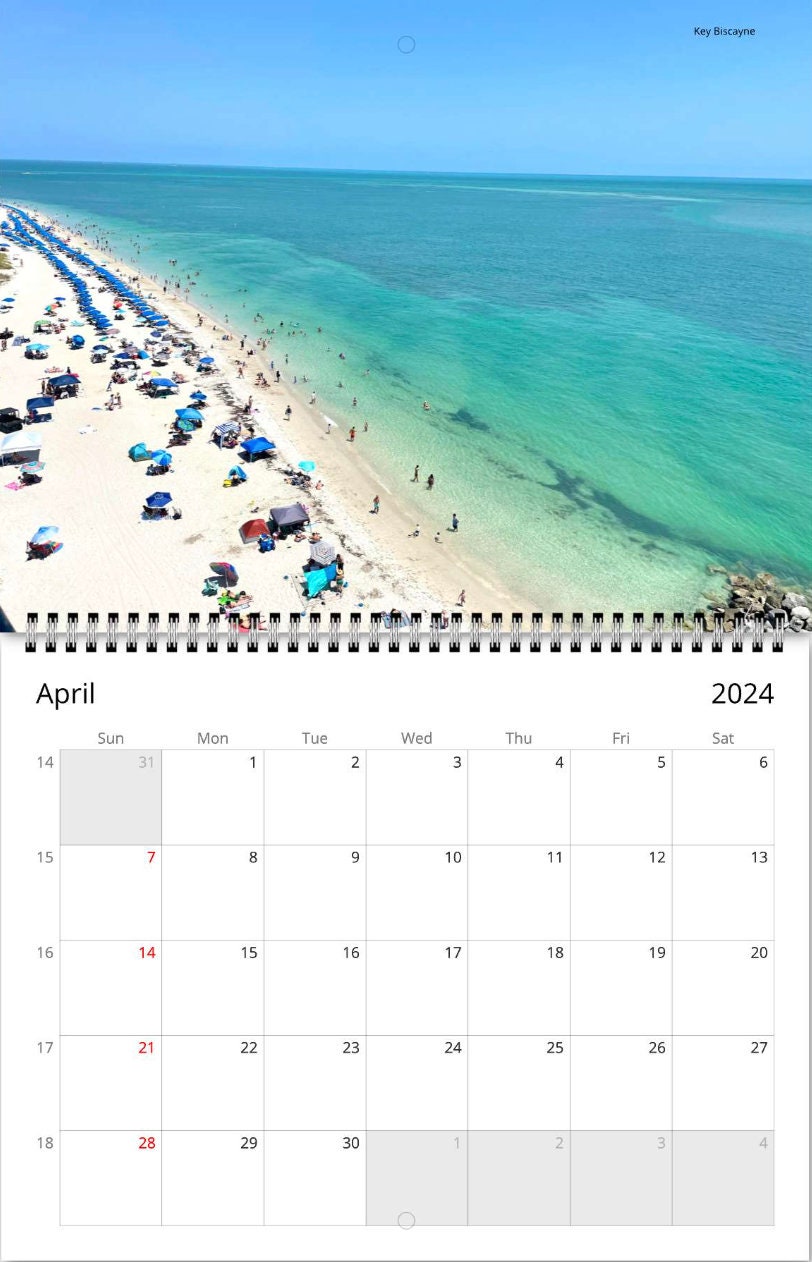 Beaches in Florida Wall Calendar 2024 Etsy