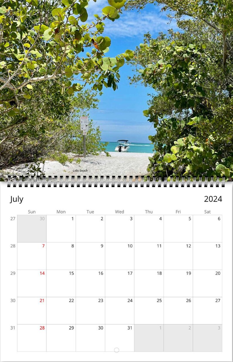 Beaches in Florida Wall Calendar 2024 Etsy