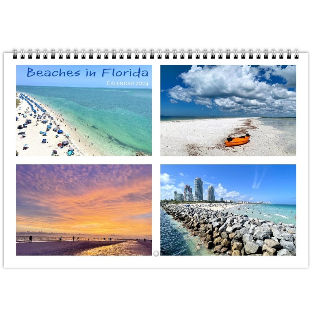 Beaches in Florida Wall Calendar 2024 Etsy