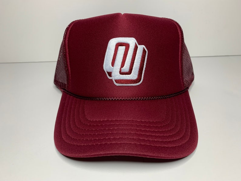 Oklahoma Sooners OU 80s Throwback Logo Foam Trucker Hat Cap High ...