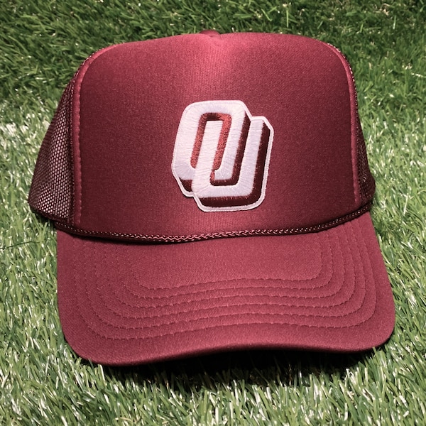 Oklahoma Sooners OU 80s Throwback Logo Foam Trucker Hat Cap High Profile Patch