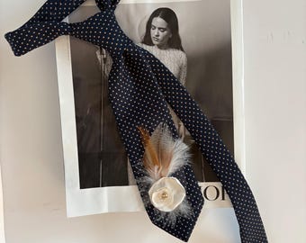 Polka Dot vintage feather floral flower embellished