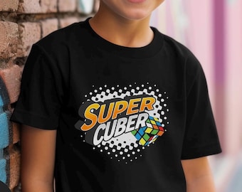 Super Cuber T-Shirt:  Cube Game Tshirt Puzzle Solving Shirt Cuber Tee Cube Game Shirt Math Cubing Shirt Competitive Puzzle Shirt