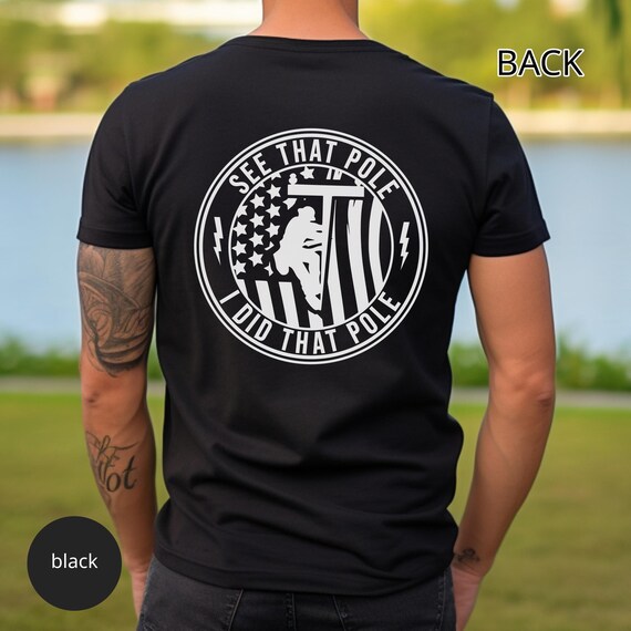 Cute Silhouette American Flag Lineman T-Shirt Cute Silhouette American Flag Lineman T-Shirt