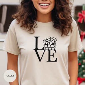 Love Speed Cube T-Shirt Cube Game Tshirt Puzzle Solving Shirt Cuber Tee Cube Game Shirt Math Cubing Shirt Competitive Puzzle Shirt Natural