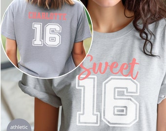 16th Birthday Gift Girl Custom Shirt 16th Birthday Party Sweet Sixteen Birthday Girl Shirt Sweet 16 Gift Birthday Shirt