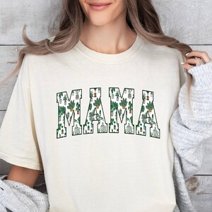 Mama planta camisa impressão carta design simples mistura de algodão de grandes dimensões camiseta presente da mãe, presente para mães, presente personalizado para jardineiro