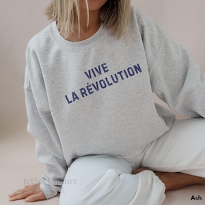 Sudadera "Vive la Revolution", sudadera francesa de moda, camiseta francesa, camiseta con frase francesa, regalo para amantes de la lengua francesa, regalo para ella