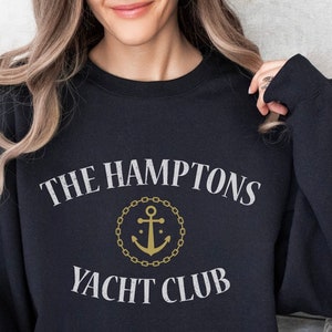 Hamptons Sweatshirt Retro Yacht Club Shirt Trendy New York Shirt Preppy Social Club Clothing Summer Boating Gift Sporty and Rich Shirt Etsy