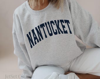 Nantucket Sweatshirt Faded Vintage Aesthetic Nantucket Preppy Crewneck trendy sweatshirt  Crewneck Minimalist Nantucket Unisex Sweatshirt