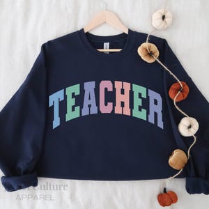 Teacher Sweatshirt, Fade Vintage Aesthetics Block Letter, Minimalist Teacher Crewneck, Future Teacher Shirt, Gift For Her, Trendy  Gift