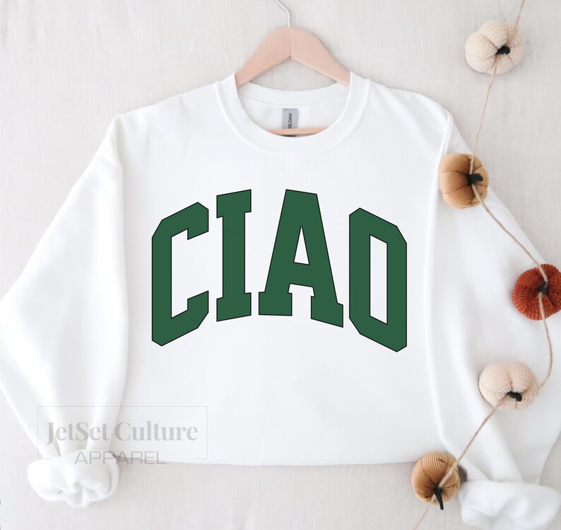 Ciao Sweatshirt Varsity Letter Woman Pullover Oversized, Comfy Sweater, Woman Sweatshirt