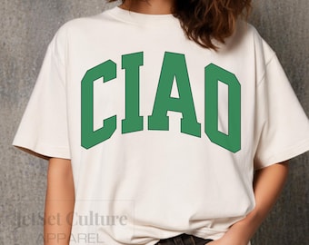 Ciao Comfort Colors Tee Italian Graphic T-Shirt ,Italy Vacation Shirt ,Summer Travel Tee ,Bella Italia Gift ,Oversized Vintage Italy Shirt