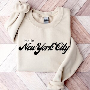 Bluza Hello New York City, prezent na bluzę podróżną, modny sweter New York, miłośnik NYC