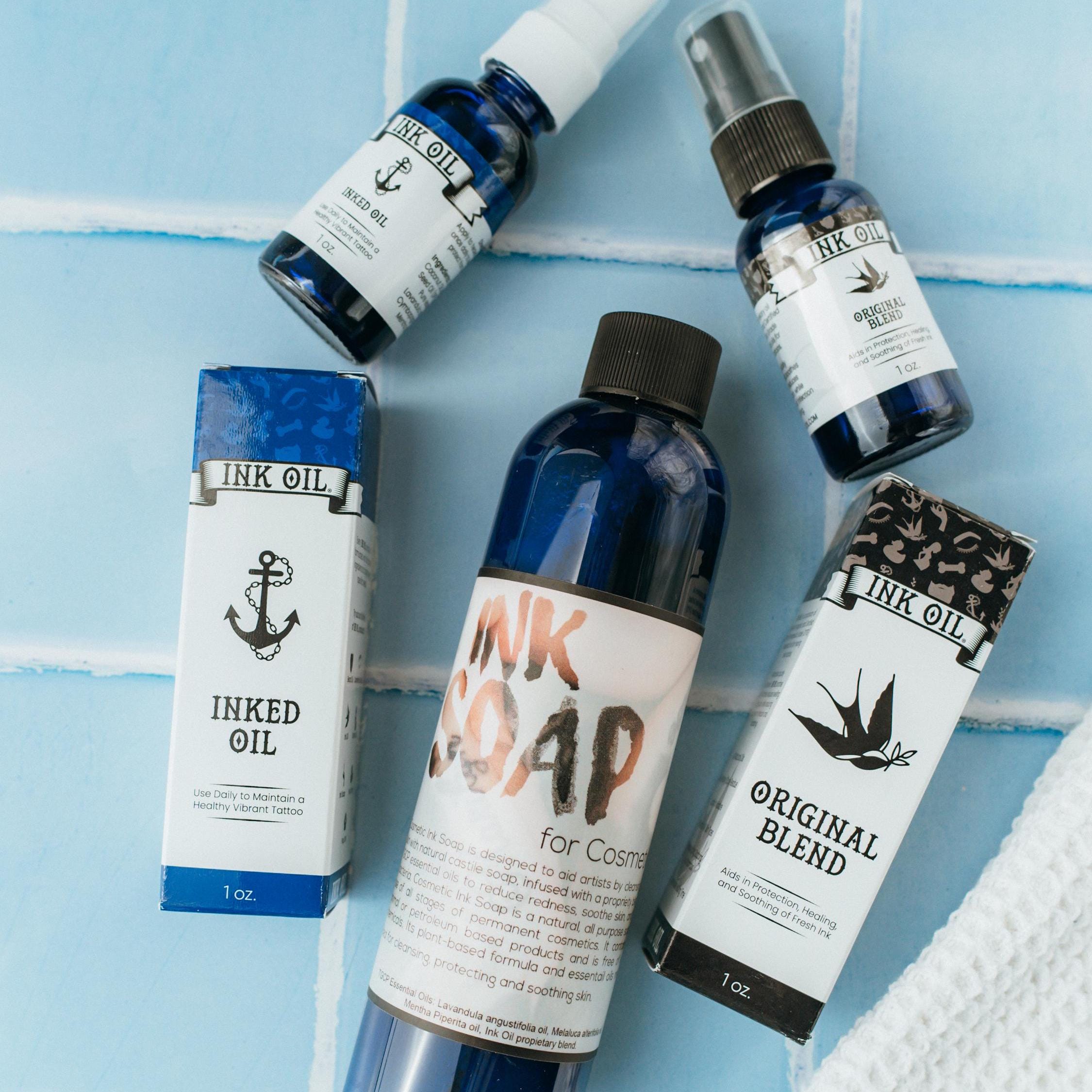 Ink Oil Tattoo Care Set – The Ultimate Gift for Tattoo Lovers! All-Natural Tattoo Care includes everything you need for tattoo healing.