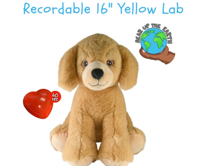 16 Recordable Yellow Lab Plushie Stuffed Animal 60 Second Voice Recorder Recordable Bear