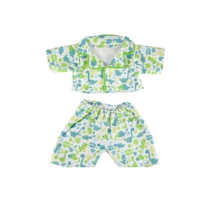 10&quot; Roaring Cute Dino PJ&#39;s Flannel Pajamas for small 10&quot; Stuffed Animals Teddy Bear Clothing Plushy Outfit Teddy Bear Plushie Pajamas