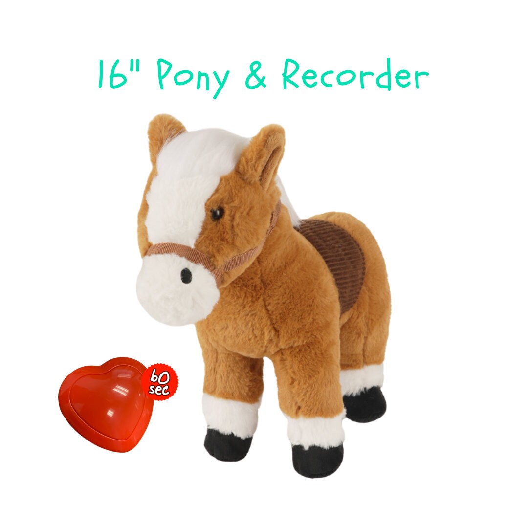16 Recordable Horse Plushie Stuffed Animal Plushie 60 Second Voice Recorder Recordable Bear