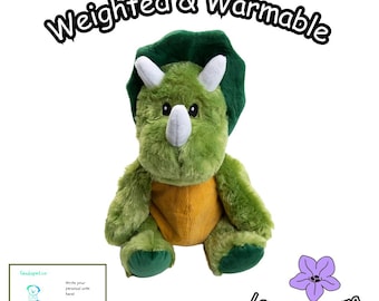 Weighted Dinosaur Plushie with Lavender: Warmable, Anxiety, Send a Pet