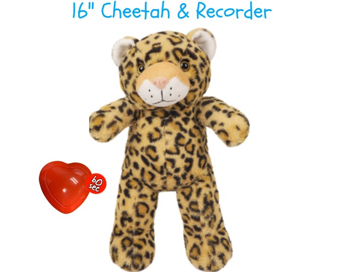 16 Recordable Cheetah Plushie Stuffed Animal 60 Second Voice Recorder Recordable Bear Ultrasound
