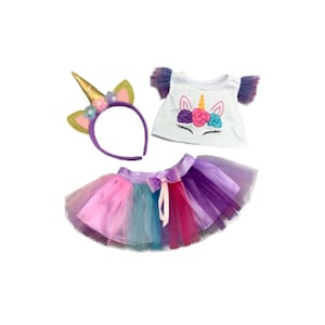 Adorable Unicorn Dress Tutu Outfit for 16&quot; Stuffed Animals Teddy Bear Clothing Stuffed Animal Plushy Teddy Bear Plushie Unicorn Party Dress