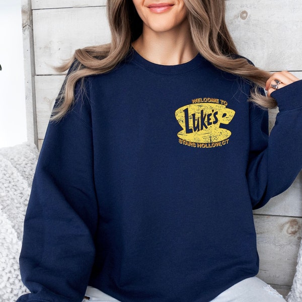 Luke's Diner Stars Hollow Sweatshirt, Retro Text Luke's Diner Sweatshirt, Vintage Style Stars Hollow Hoodie Gift