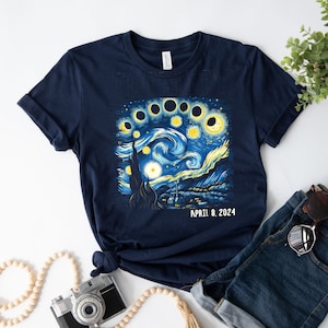 Van Gogh Total Solar Eclipse 2024 Shirt, Celestial Shirt, April 8th 2024 Shirt, Eclipse Event 2024 Shirt, Stargazer Astronomy Lover