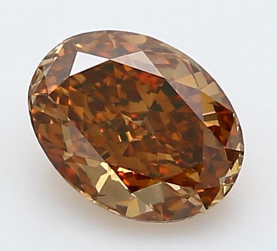 キンセール価格fancy brownish yellow orange 1.02 Ct. Fancy Deep Brown-orange, Natural Even, VS1 Oval - GIA