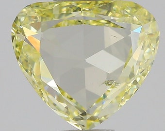 1.00 ct. Fancy Light Yellow, Natural, SI2 Heart - GIA Cert. Natural Fancy Color Diamond