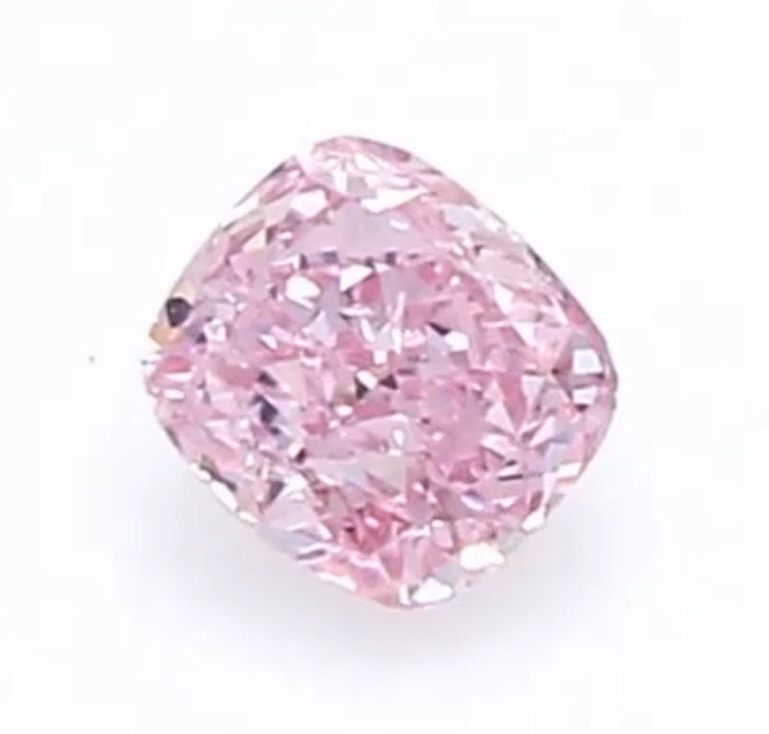1.01 Carat Fancy Intense Purplish Pink Cushion Diamond I1