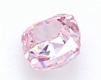 0.17 Ct. Fancy Vivid Purplish Pink, Natural Even, I1 Cushion - GIA 