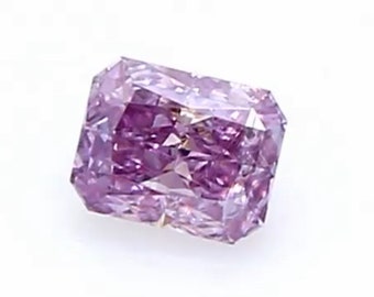 0.10 ct. Fancy Intense Pink-Purple, Natural Even, Radiant - GIA Cert. Natural Fancy Color Diamond